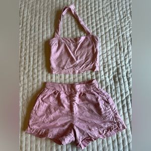 NWOT Abercrombie Matching Pink Halter Set